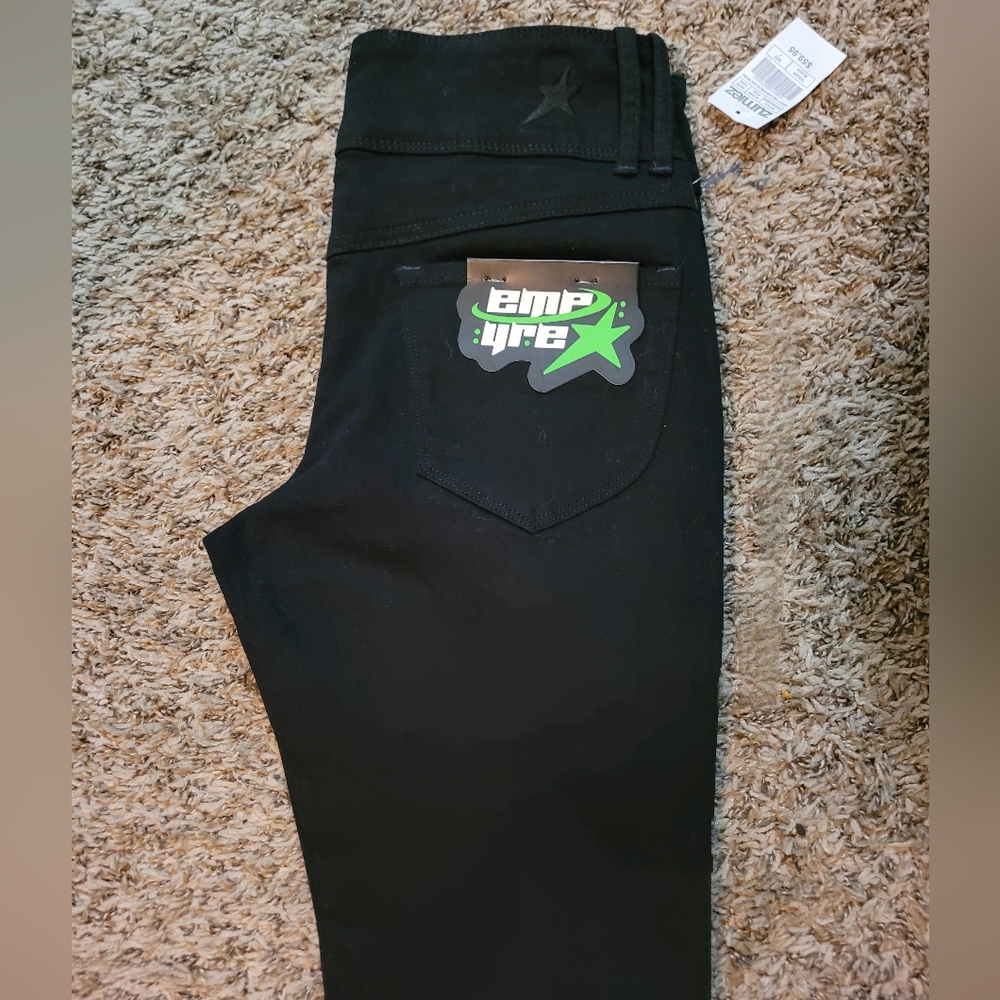 Zumiez Black Triple Button Bootcut Flare Lowrise Pants - Picture 3 of 8